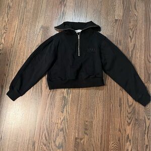 General Idea Musinsa cropped quarter zip Women’s size S M L black ribbed collar